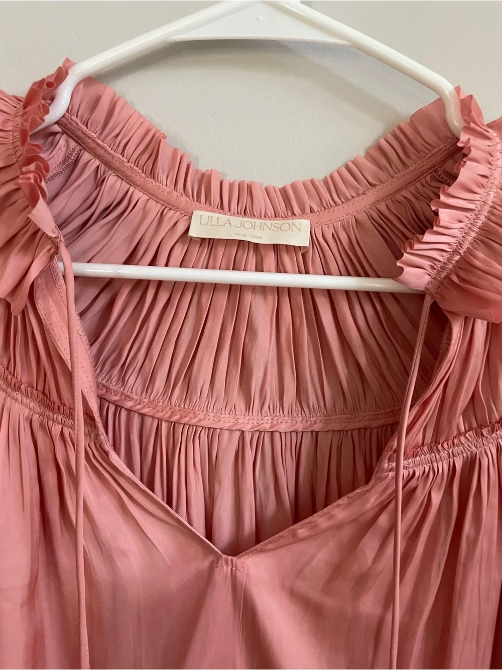 Ulla Johnson Liv Blouse Satin Rose Pink Size 4